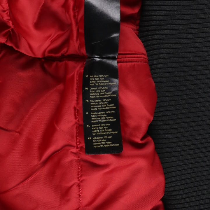 Alpha ALPHA Men's Hooded Padded Military Flight Jacket (Size XL) Nylon black type Vintage Second Hand