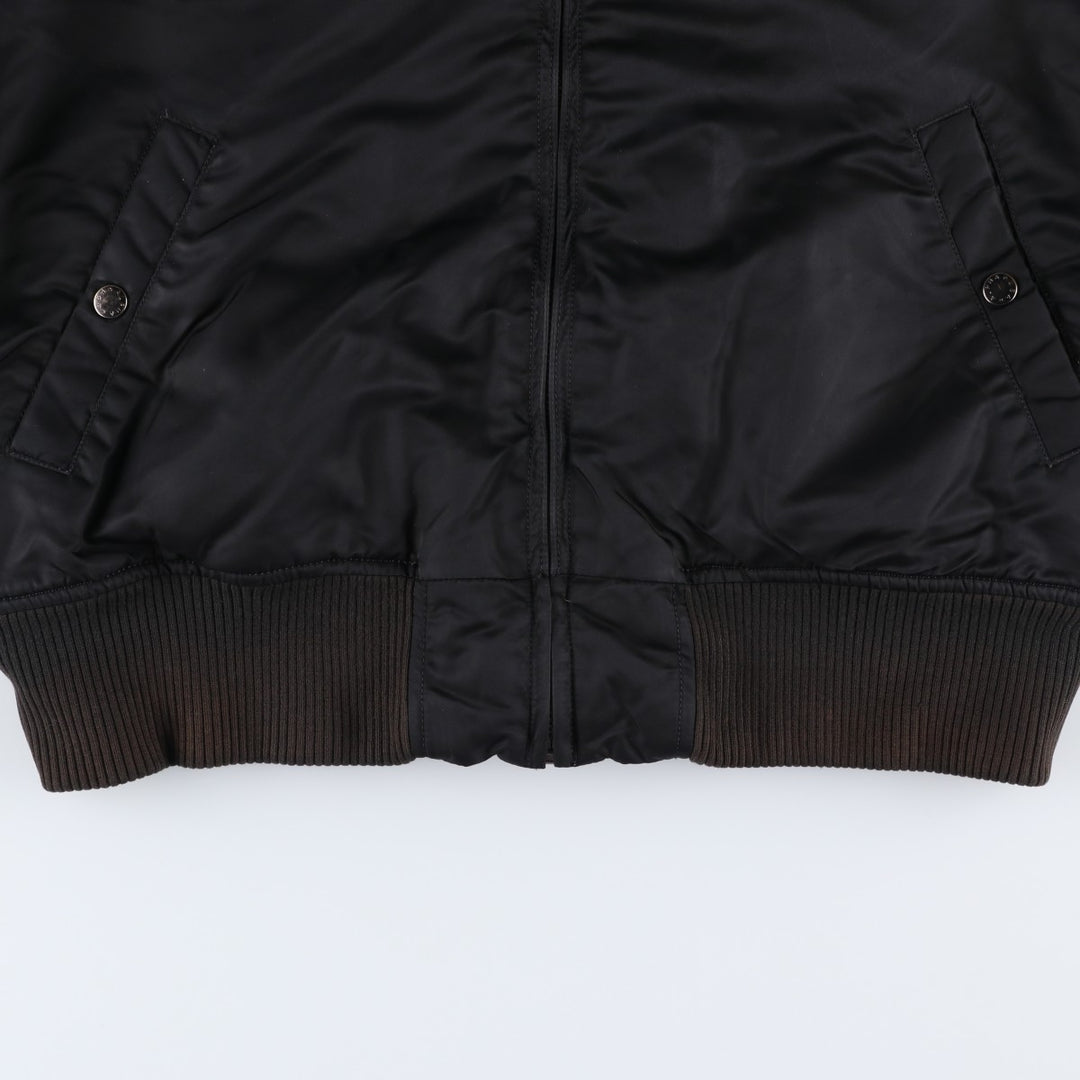 Alpha ALPHA Men's Hooded Padded Military Flight Jacket (Size XL) Nylon black type Vintage Second Hand