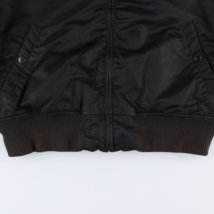 Alpha ALPHA Men's Hooded Padded Military Flight Jacket (Size XL) Nylon black type Vintage Second Hand