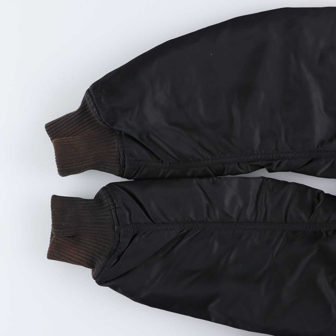 Alpha ALPHA Men's Hooded Padded Military Flight Jacket (Size XL) Nylon black type Vintage Second Hand