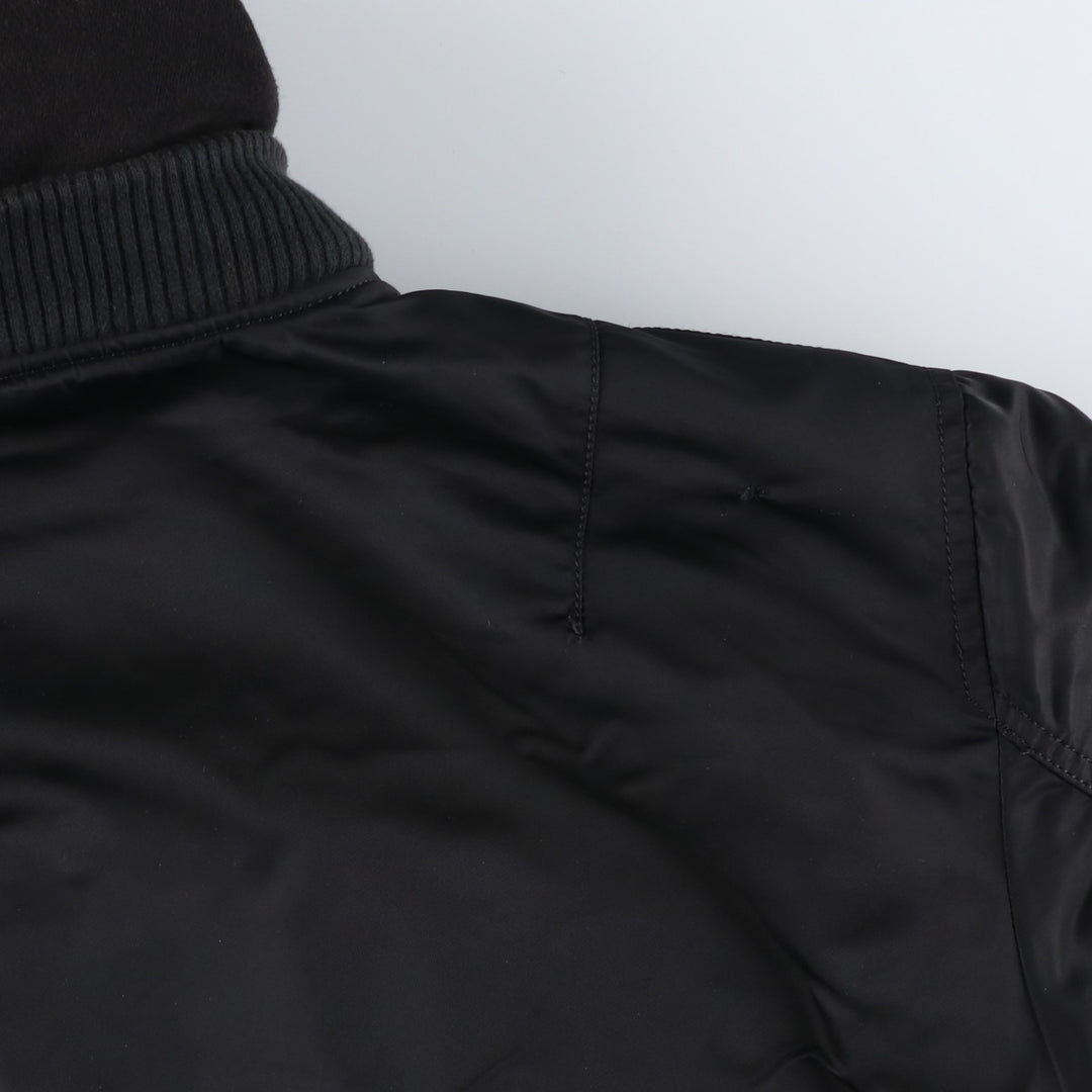 Alpha ALPHA Men's Hooded Padded Military Flight Jacket (Size XL) Nylon black type Vintage Second Hand