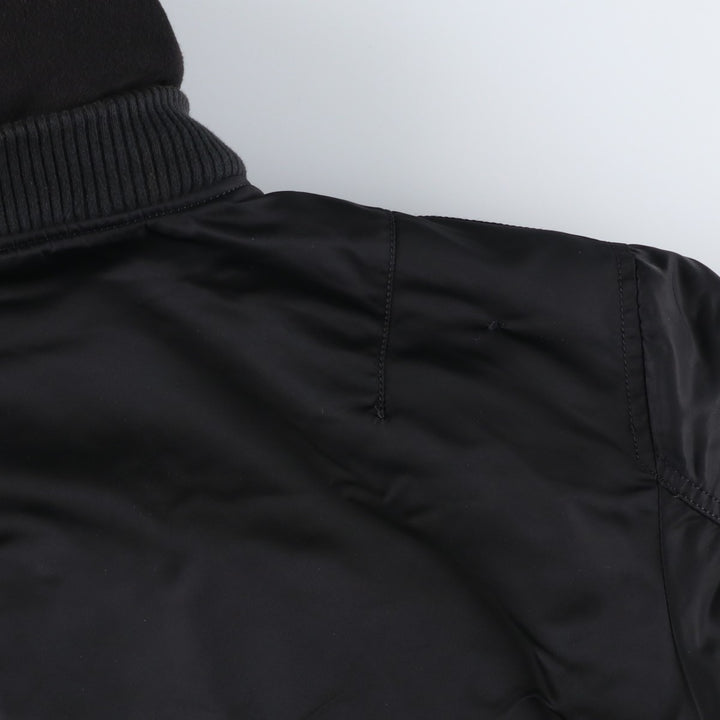 Alpha ALPHA Men's Hooded Padded Military Flight Jacket (Size XL) Nylon black type Vintage Second Hand