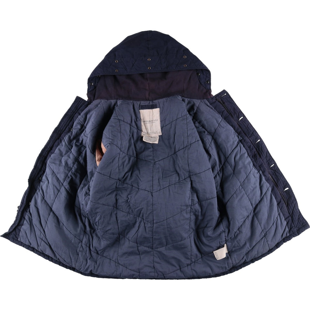 Ralph Lauren DENIM and SUPPLY Men's Padded Parka Puffer Jacket (Size L) cotton navy blue type Vintage Second Hand