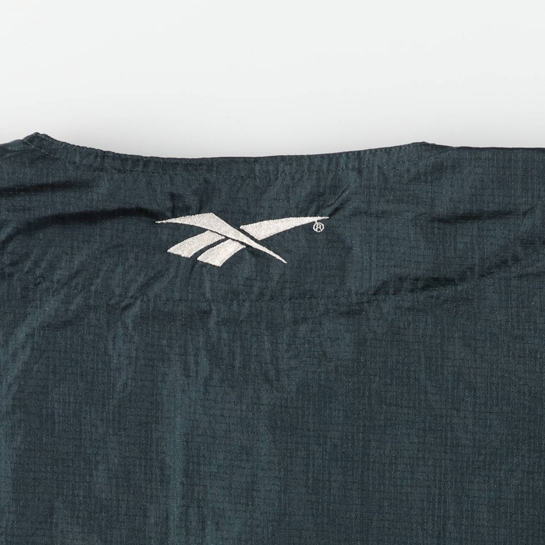 90'S Reebok Ripstop Henley Nylon Pullover, Men's Size XL, Vintage Nylon dark green Vintage Second Hand