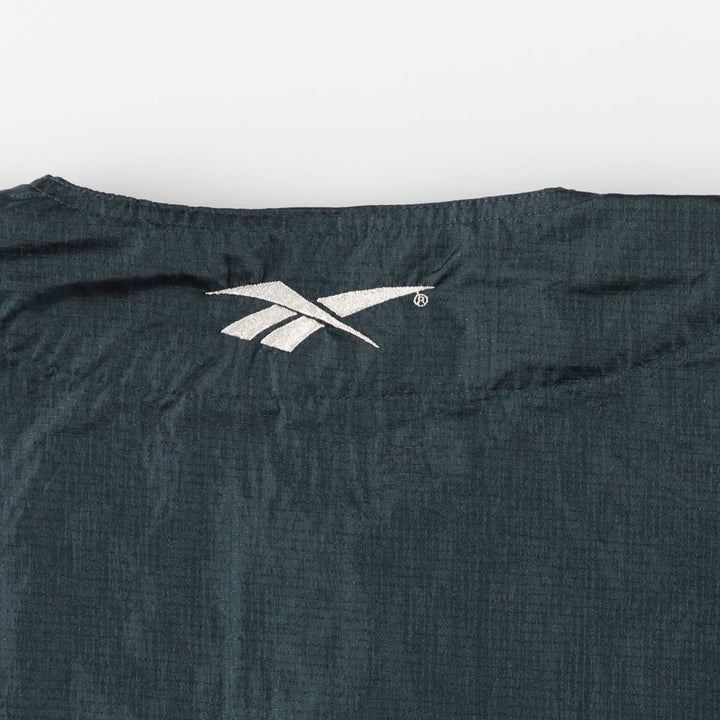 90'S Reebok Ripstop Henley Nylon Pullover, Men's Size XL, Vintage Nylon dark green Vintage Second Hand