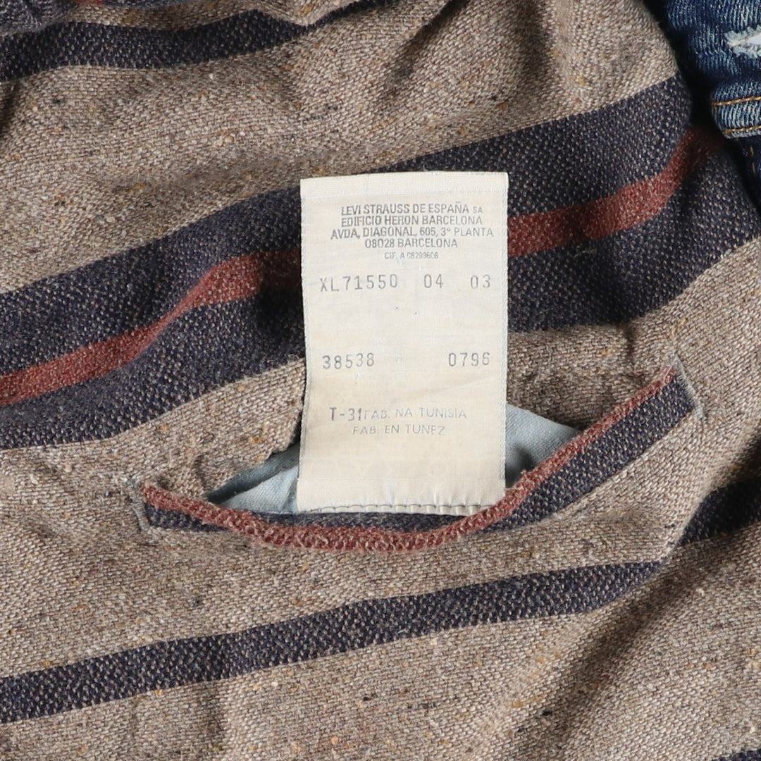 90'S Levi's 71550-0403 Denim Jacket, Men's XL, Vintage cotton blue type Vintage Second Hand