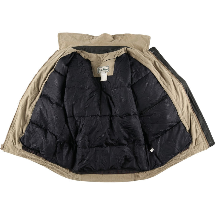 Vintage 70s-80'S LLBean Goose Down Jacket, Men's Size Medium polyester Beige type Vintage Second Hand