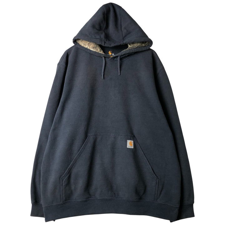 Carhartt ORIGINAL FIT sweatshirt pullover hoodie, men's XL size cotton navy blue type Vintage Second Hand