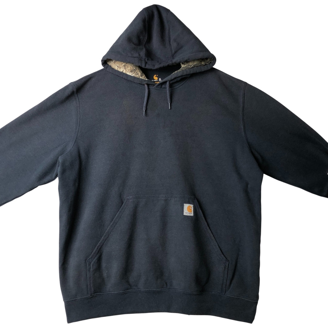 Carhartt ORIGINAL FIT sweatshirt pullover hoodie, men's XL size cotton navy blue type Vintage Second Hand