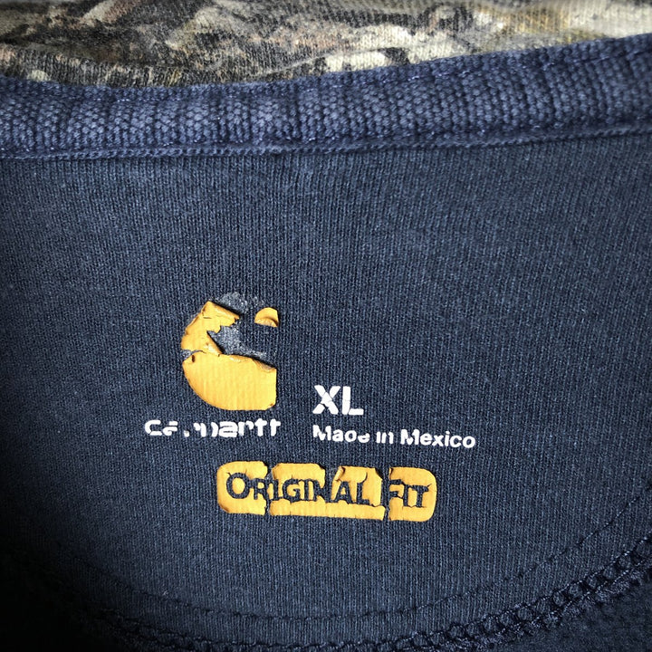 Carhartt ORIGINAL FIT sweatshirt pullover hoodie, men's XL size cotton navy blue type Vintage Second Hand