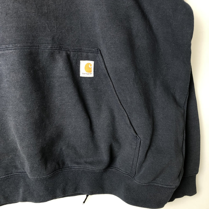 Carhartt ORIGINAL FIT sweatshirt pullover hoodie, men's XL size cotton navy blue type Vintage Second Hand