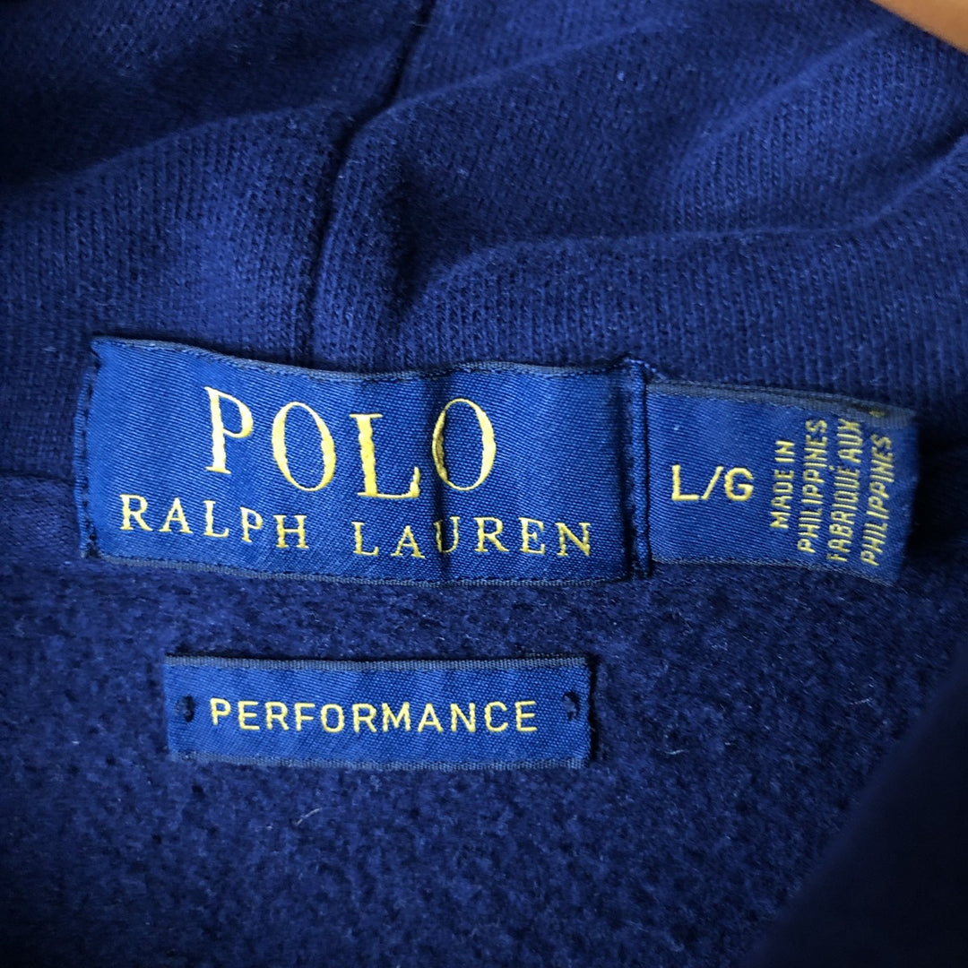 Ralph Lauren POLO RALPH LAUREN PERFORMANCE pullover sweatshirt, men's size L cotton navy blue type Vintage Second Hand