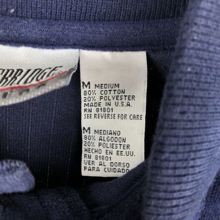 KNIGHTS BRIDGE Velour Long Sleeve Polo Shirt, Made in USA, Men's Size Medium cotton navy blue type Vintage Second Hand