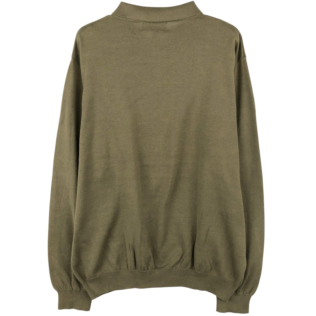 Craft and Barrow long-sleeved polo shirt, men's size XL cotton Khaki type sage green Vintage Second Hand