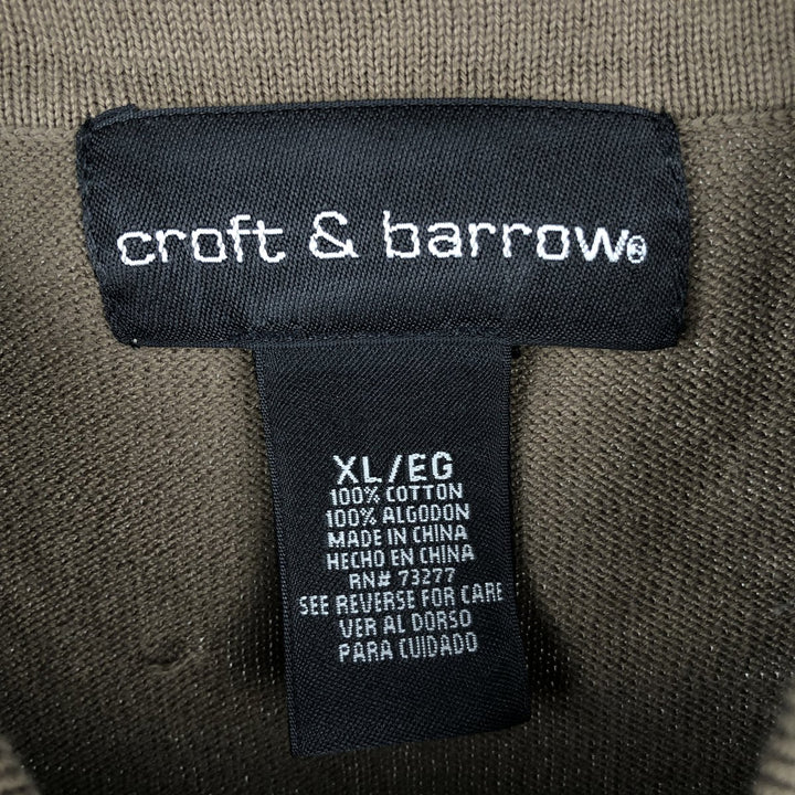 Craft and Barrow long-sleeved polo shirt, men's size XL cotton Khaki type sage green Vintage Second Hand