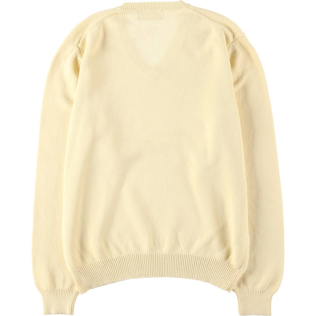 1990'S Brooks Brothers ESTABLISHED 1818 V-neck cotton knit sweater, men's size S equivalent, vintage. cotton yellow type Vintage Second Hand