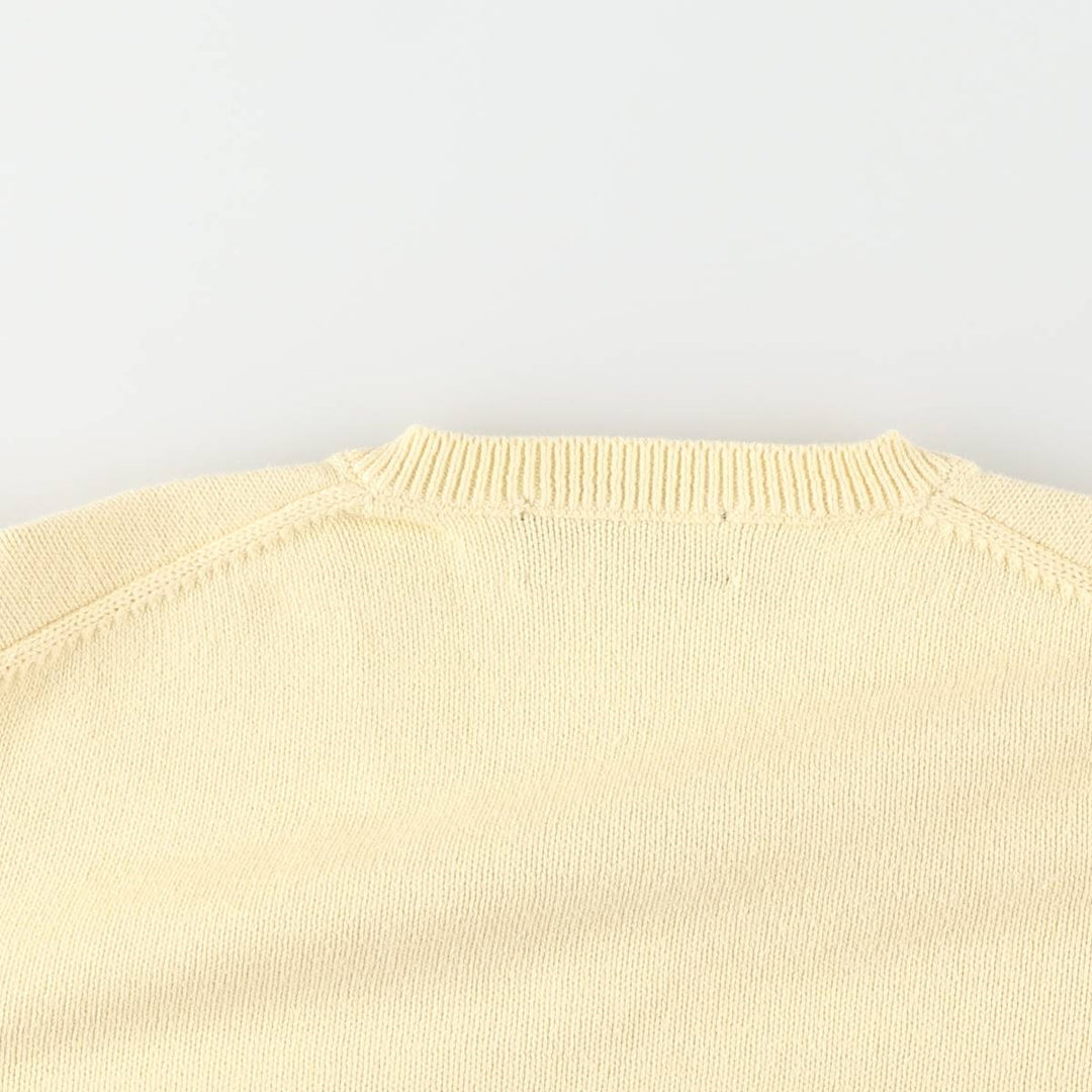 1990'S Brooks Brothers ESTABLISHED 1818 V-neck cotton knit sweater, men's size S equivalent, vintage. cotton yellow type Vintage Second Hand
