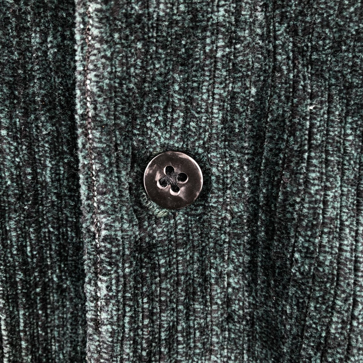 CHERESKIN terry cloth long sleeve polo shirt, men's size XL cotton Green type dark green Vintage Second Hand