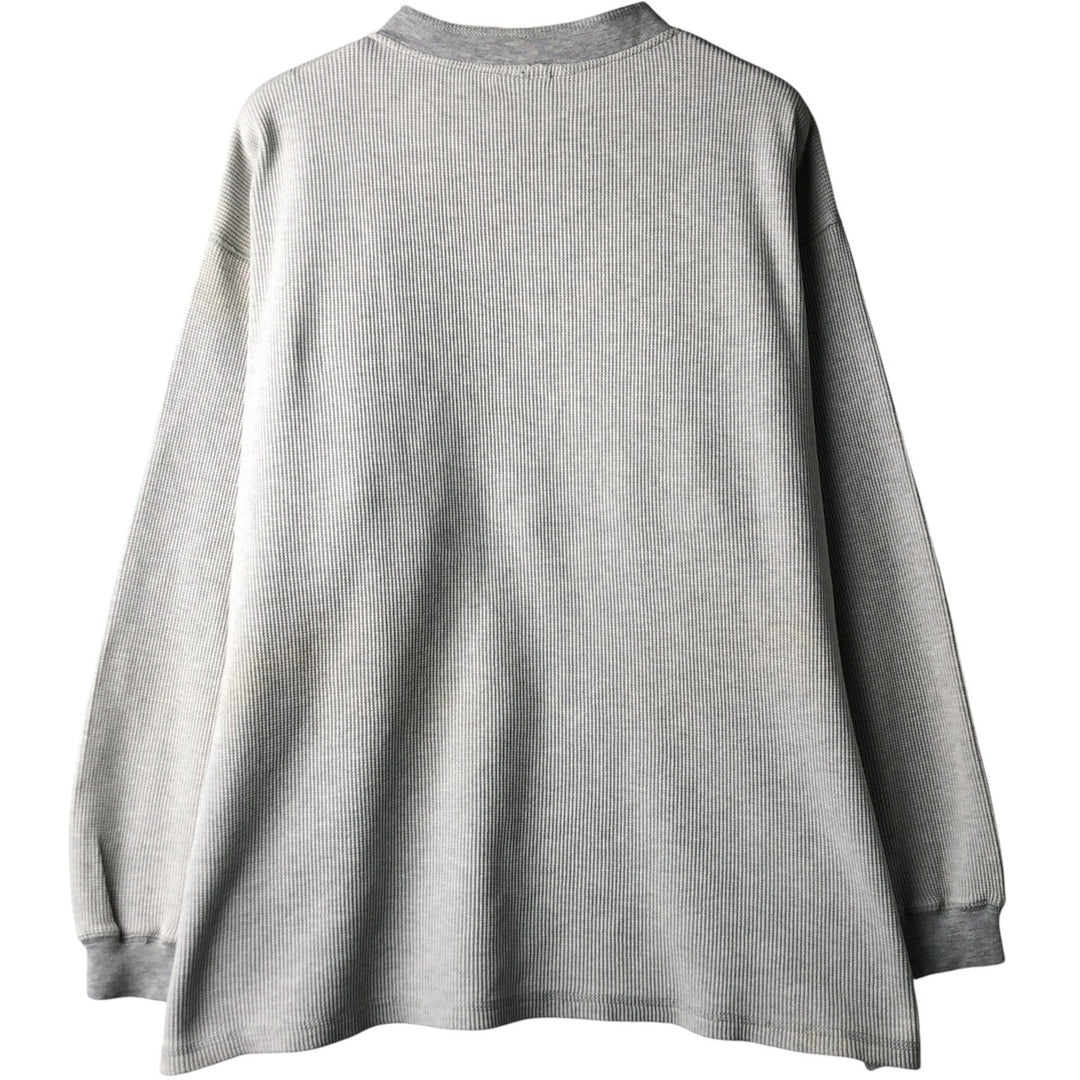 2000'S WOOLRICH Woolrich Henley Neck Thermal Long T-Shirt, Waffle, Men's XL cotton white type Vintage Second Hand