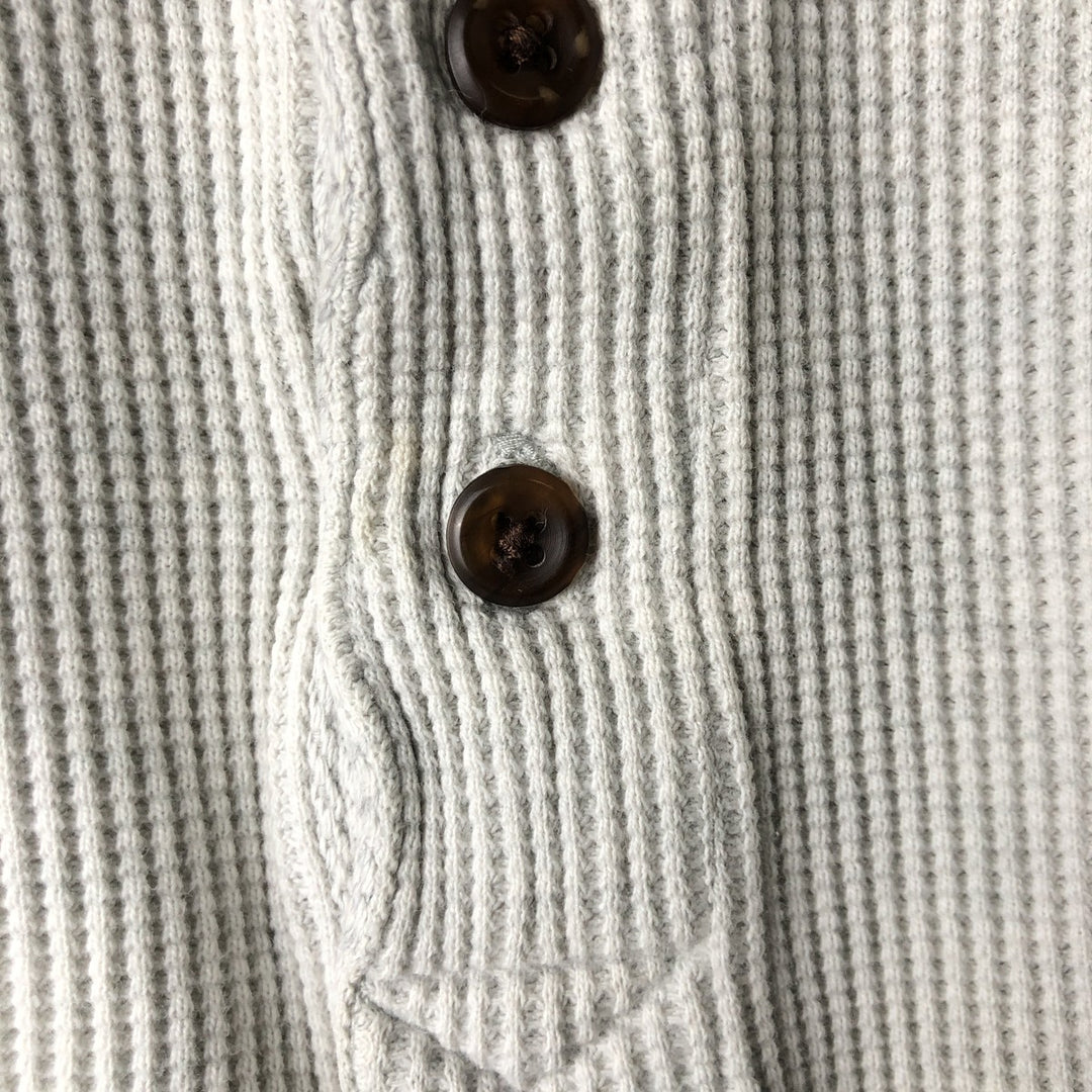 2000'S WOOLRICH Woolrich Henley Neck Thermal Long T-Shirt, Waffle, Men's XL cotton white type Vintage Second Hand