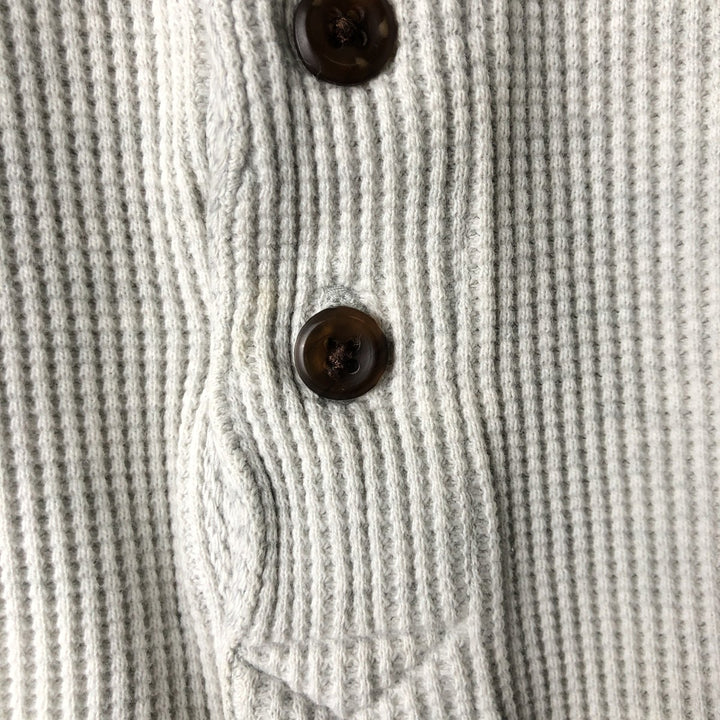 2000'S WOOLRICH Woolrich Henley Neck Thermal Long T-Shirt, Waffle, Men's XL cotton white type Vintage Second Hand