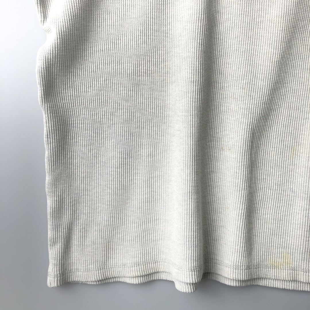 2000'S WOOLRICH Woolrich Henley Neck Thermal Long T-Shirt, Waffle, Men's XL cotton white type Vintage Second Hand