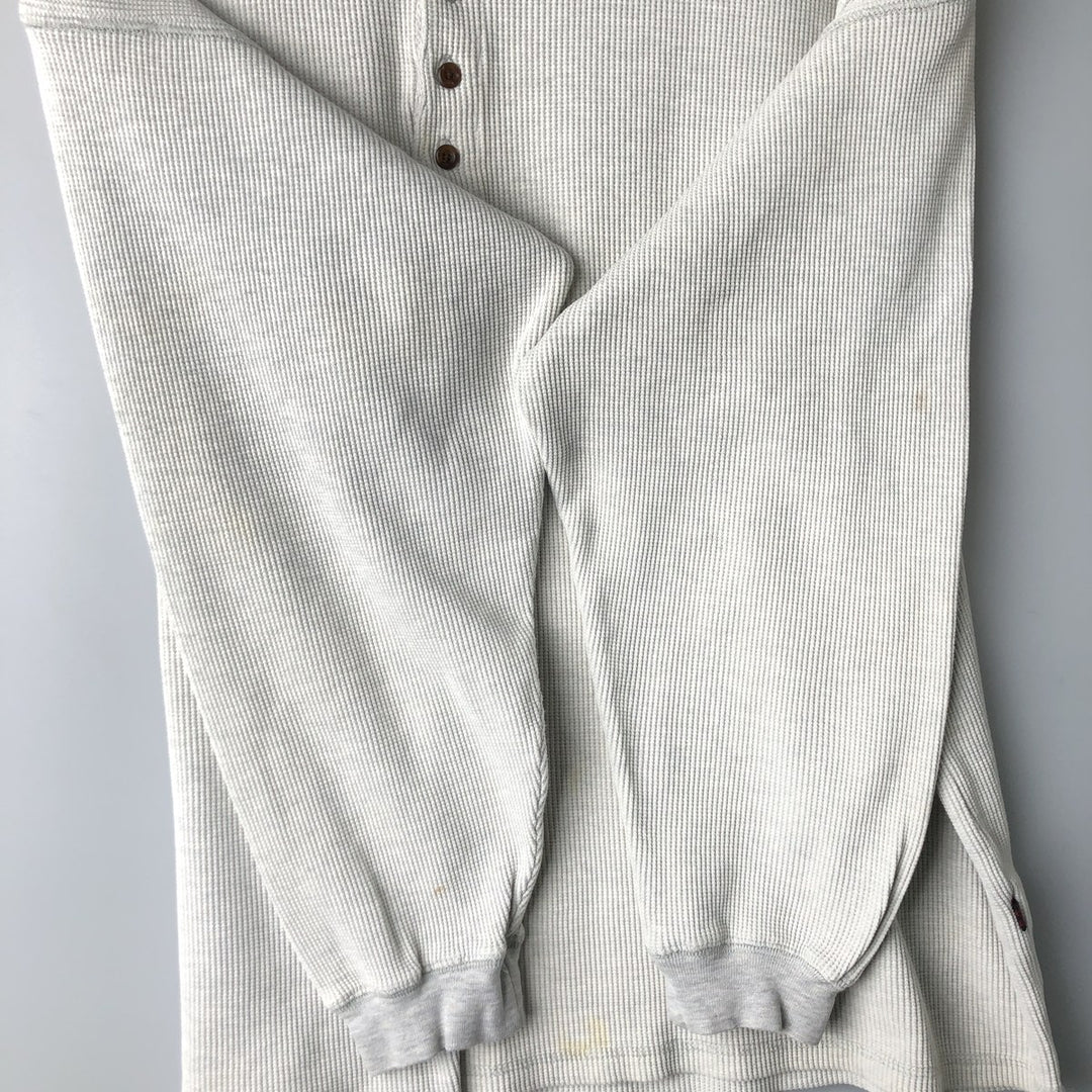 2000'S WOOLRICH Woolrich Henley Neck Thermal Long T-Shirt, Waffle, Men's XL cotton white type Vintage Second Hand