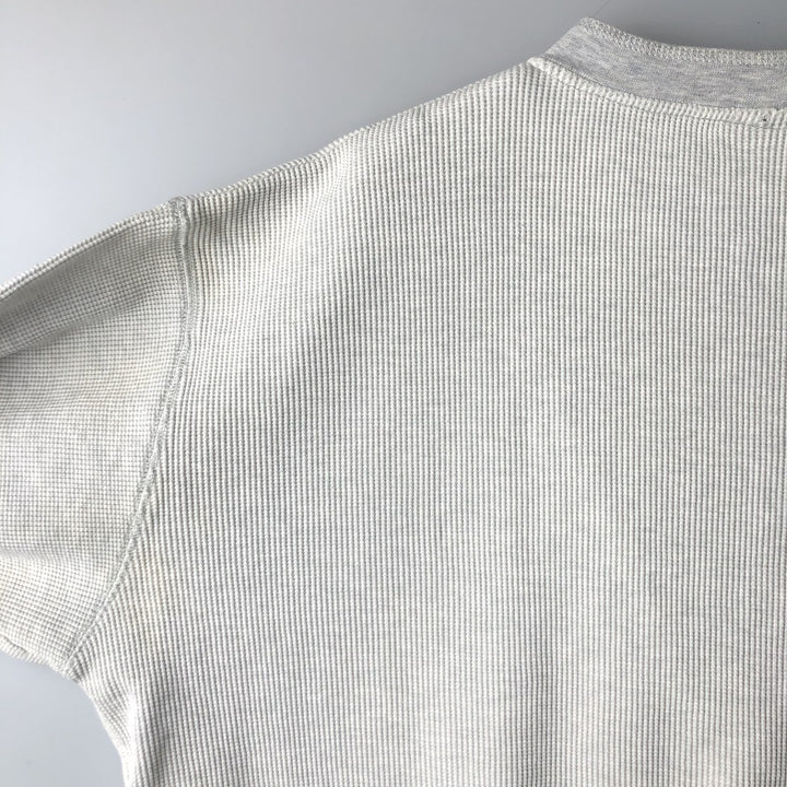 2000'S WOOLRICH Woolrich Henley Neck Thermal Long T-Shirt, Waffle, Men's XL cotton white type Vintage Second Hand