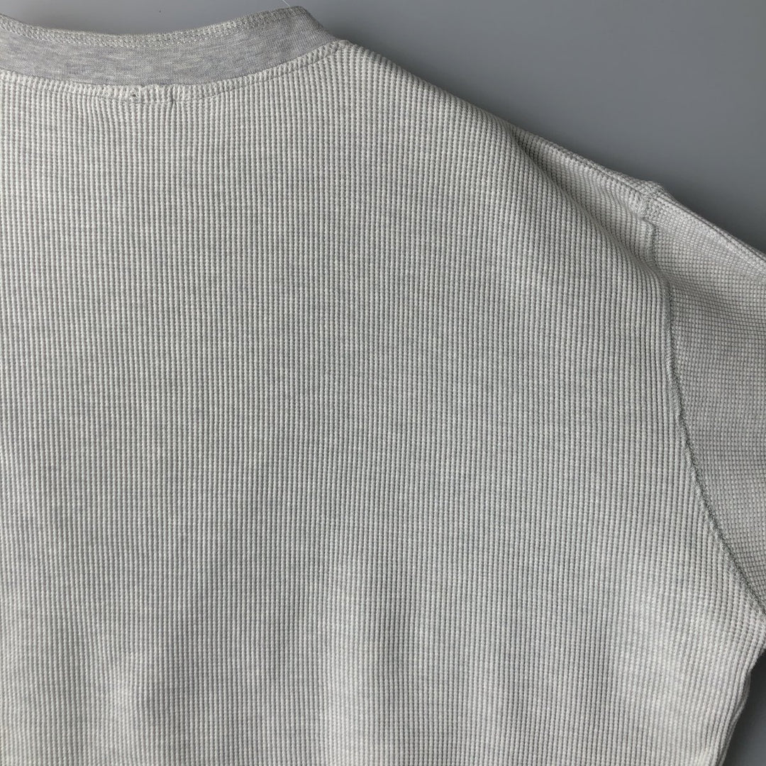 2000'S WOOLRICH Woolrich Henley Neck Thermal Long T-Shirt, Waffle, Men's XL cotton white type Vintage Second Hand