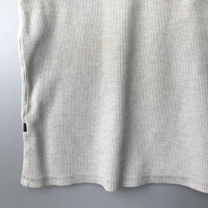 2000'S WOOLRICH Woolrich Henley Neck Thermal Long T-Shirt, Waffle, Men's XL cotton white type Vintage Second Hand