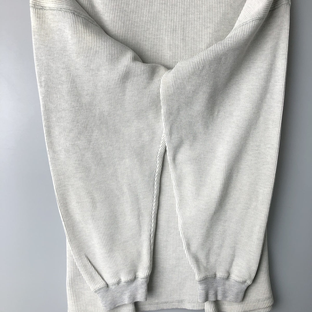 2000'S WOOLRICH Woolrich Henley Neck Thermal Long T-Shirt, Waffle, Men's XL cotton white type Vintage Second Hand
