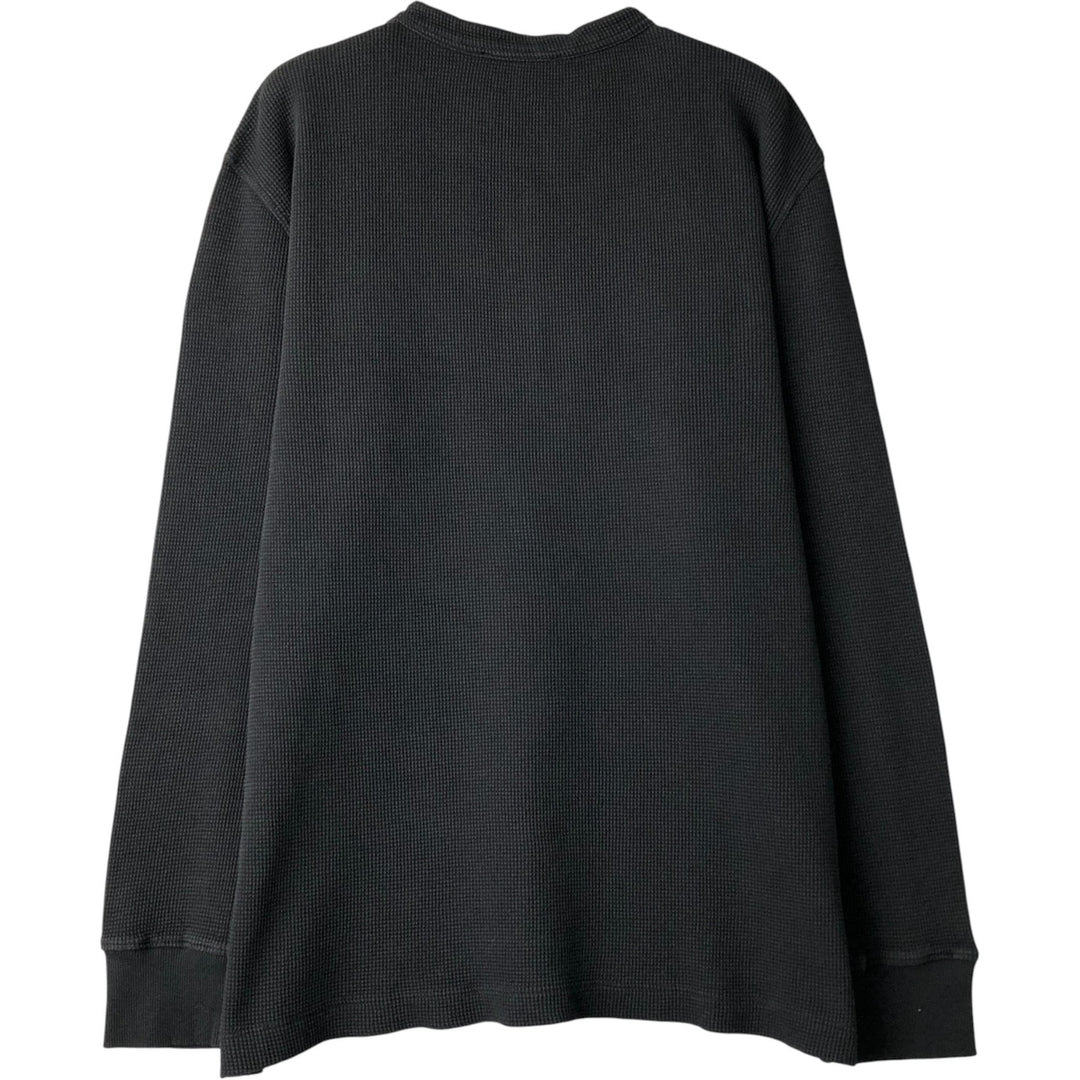 2000'S Banana Republic Henley Neck Thermal Long T-Shirt, Waffle, Men's Size L unclear black type Vintage Second Hand