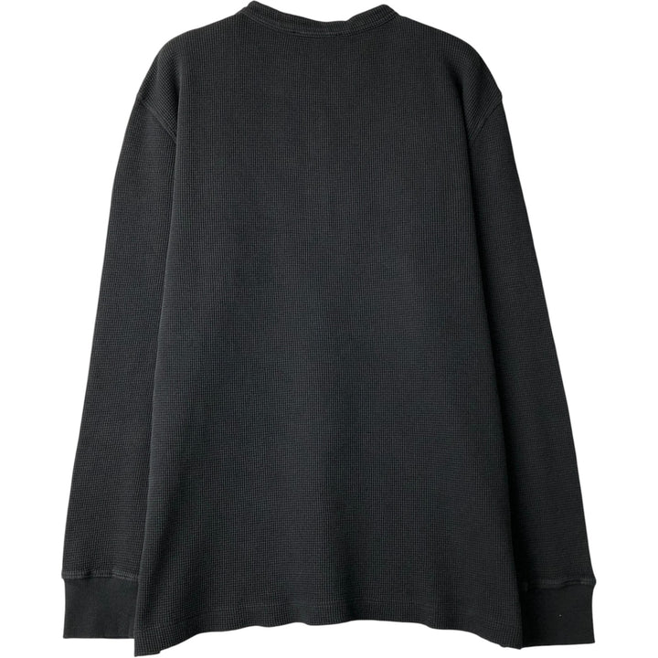 2000'S Banana Republic Henley Neck Thermal Long T-Shirt, Waffle, Men's Size L unclear black type Vintage Second Hand