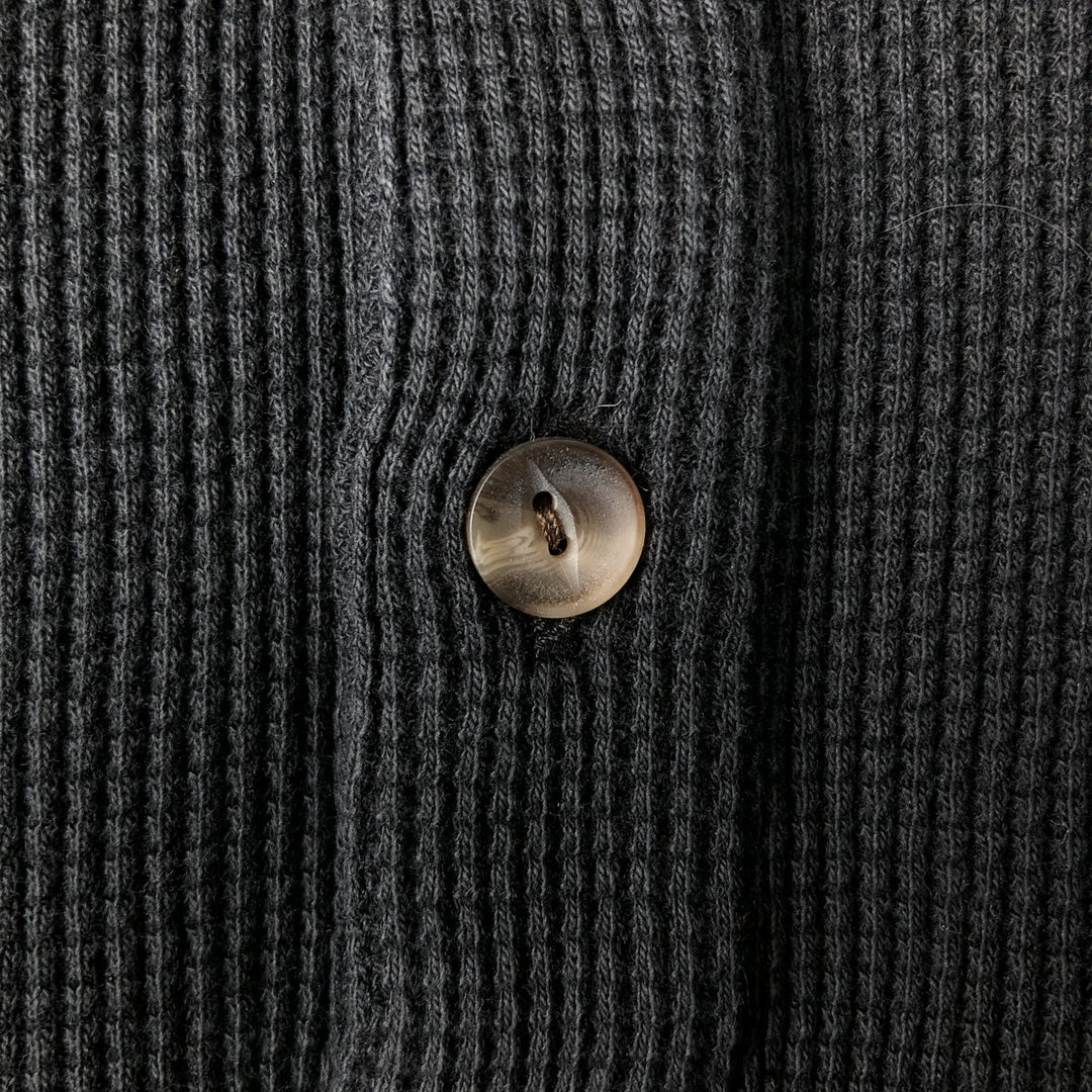 2000'S Banana Republic Henley Neck Thermal Long T-Shirt, Waffle, Men's Size L unclear black type Vintage Second Hand