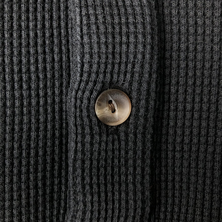 2000'S Banana Republic Henley Neck Thermal Long T-Shirt, Waffle, Men's Size L unclear black type Vintage Second Hand