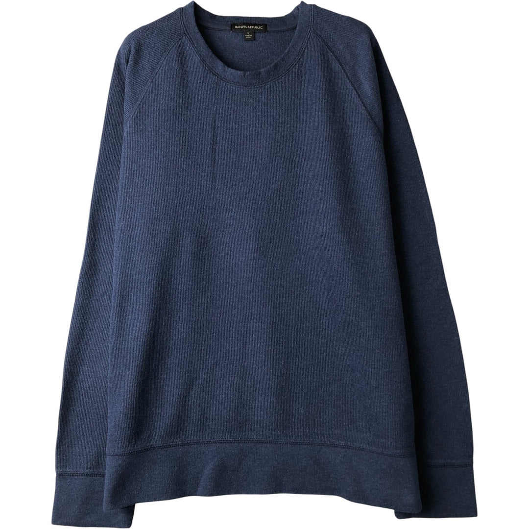 2000'S Banana Republic Thermal Long T-Shirt, Men's Size L cotton Navy blue Vintage Second Hand