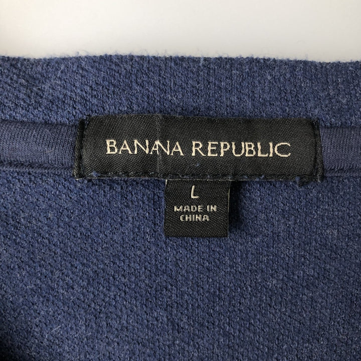 2000'S Banana Republic Thermal Long T-Shirt, Men's Size L cotton Navy blue Vintage Second Hand