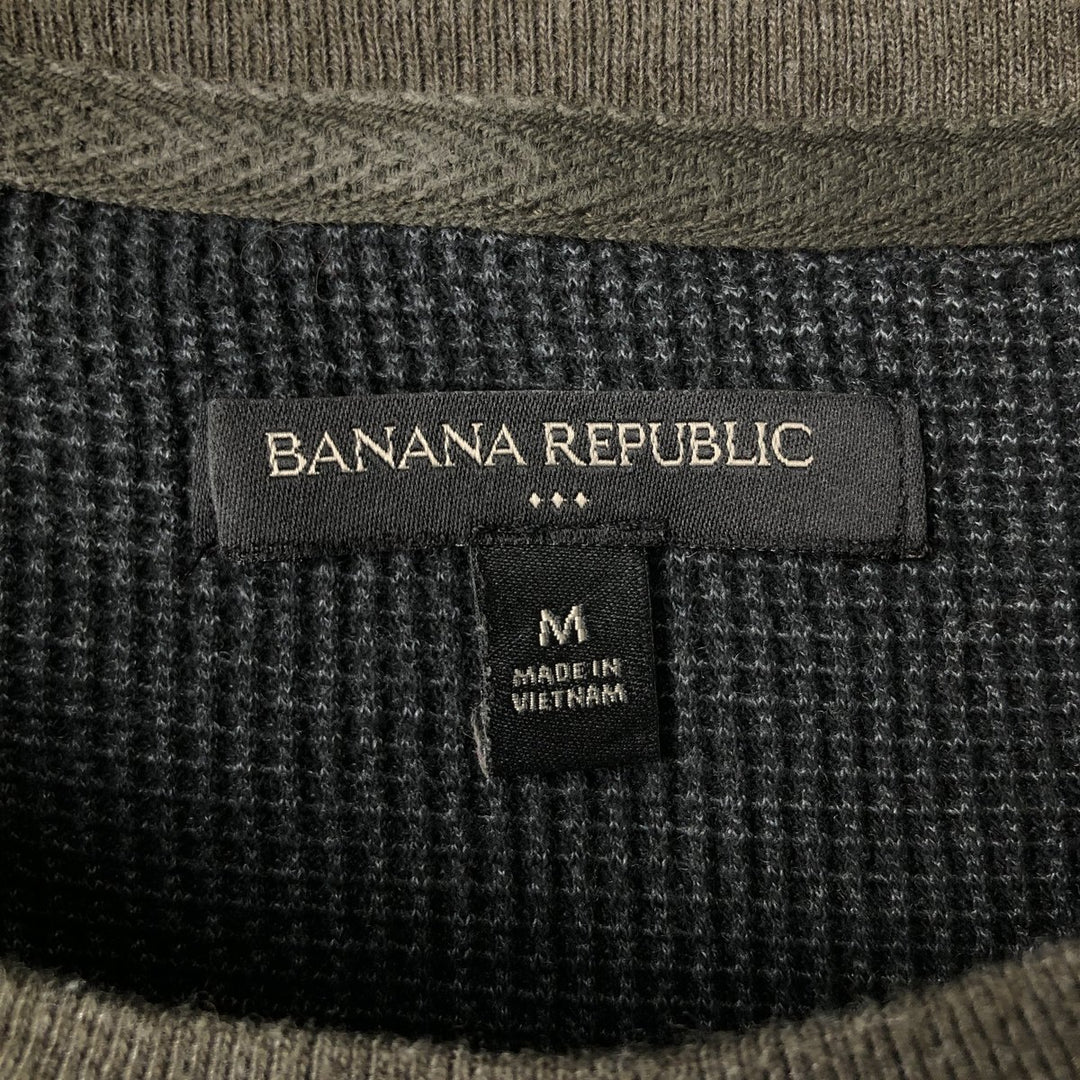 2000'S Banana Republic Thermal Long T-Shirt, Waffle, Men's Size M cotton Khaki type Vintage Second Hand
