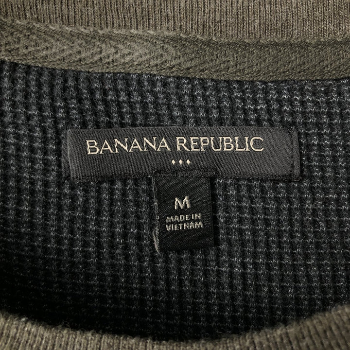 2000'S Banana Republic Thermal Long T-Shirt, Waffle, Men's Size M cotton Khaki type Vintage Second Hand
