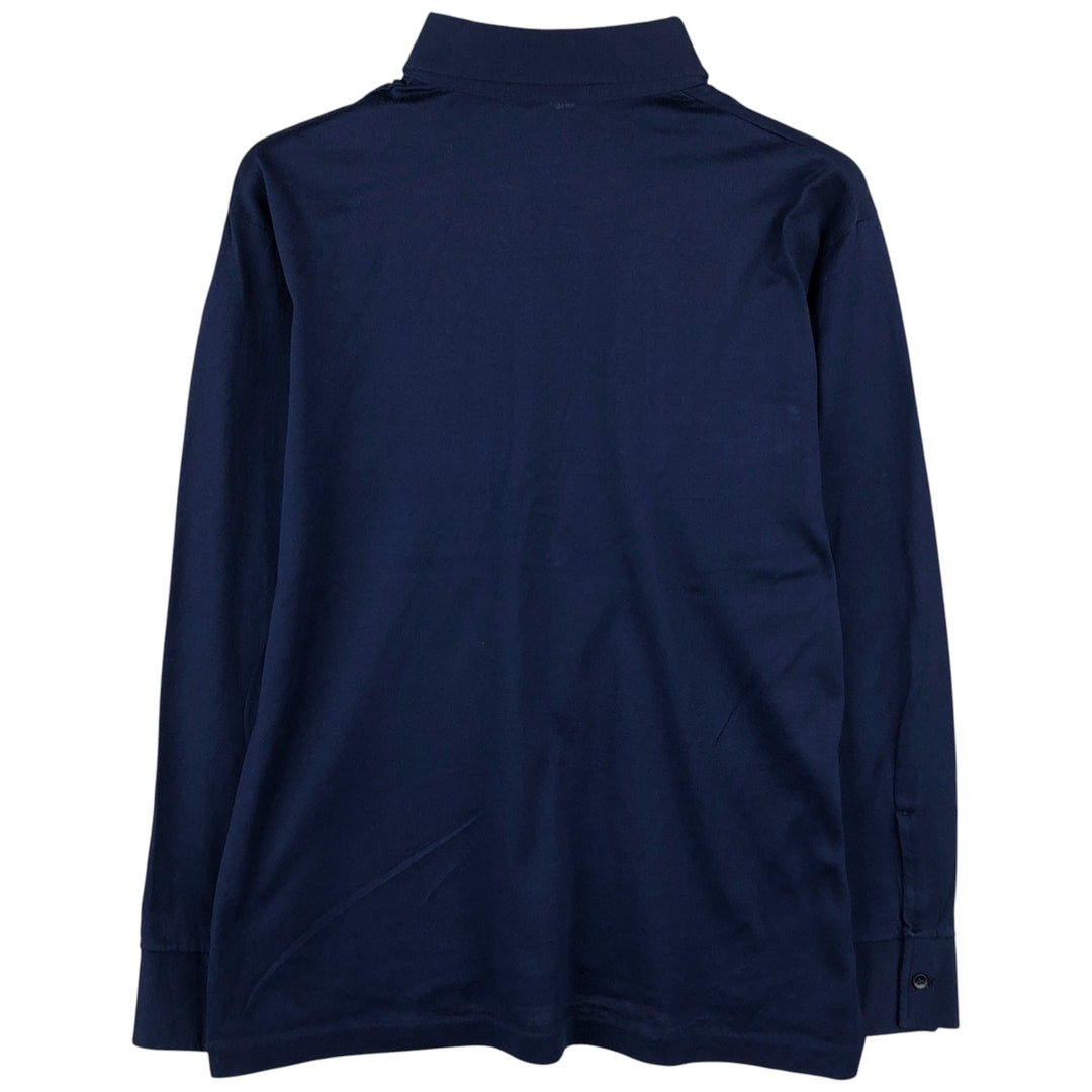 Vintage Pickering long-sleeved polo shirt, size M, men's cotton navy blue type Vintage Second Hand
