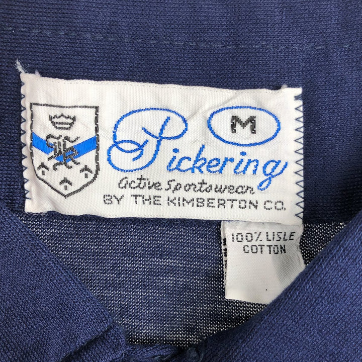 Vintage Pickering long-sleeved polo shirt, size M, men's cotton navy blue type Vintage Second Hand