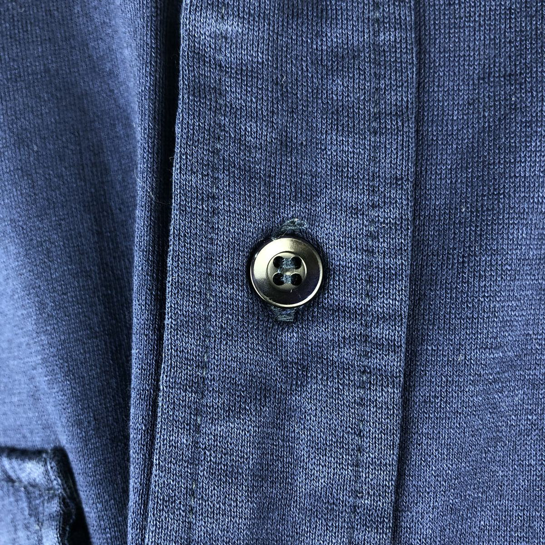 Vintage Pickering long-sleeved polo shirt, size M, men's cotton navy blue type Vintage Second Hand