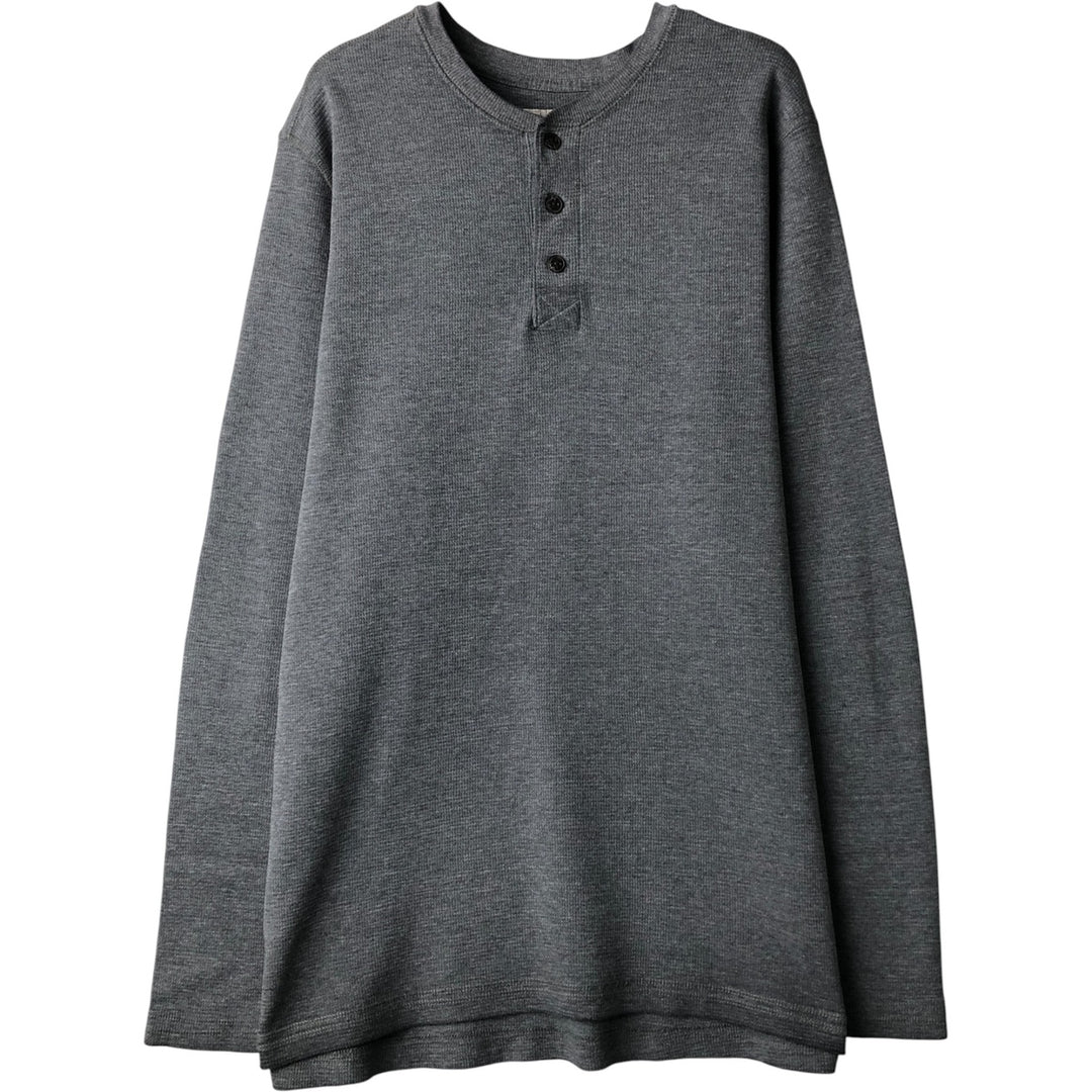 Levi's Regular Fit Henley Neck Thermal Long T-Shirt, Waffle, Men's Size L cotton gray type Vintage Second Hand