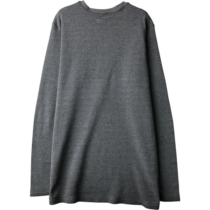 Levi's Regular Fit Henley Neck Thermal Long T-Shirt, Waffle, Men's Size L cotton gray type Vintage Second Hand