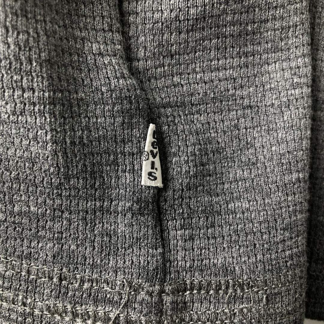 Levi's Regular Fit Henley Neck Thermal Long T-Shirt, Waffle, Men's Size L cotton gray type Vintage Second Hand