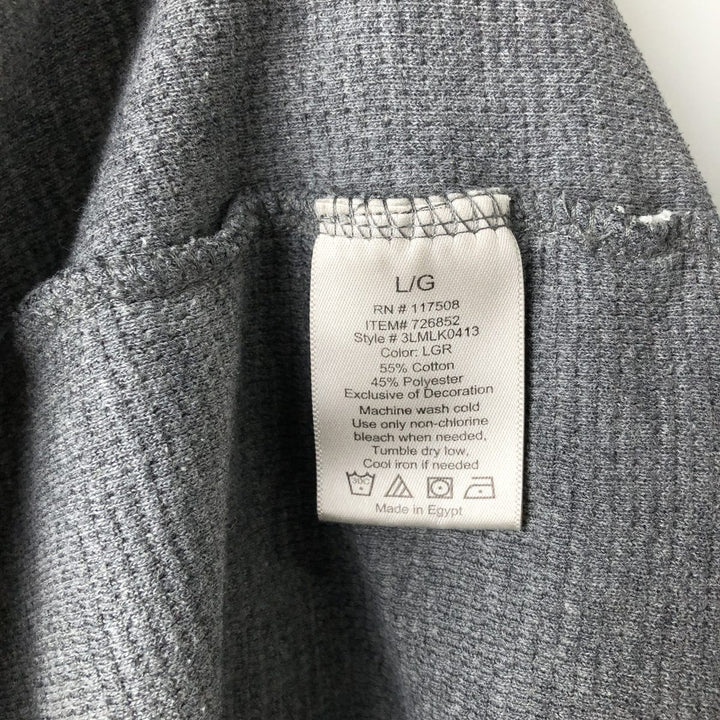 Levi's Regular Fit Henley Neck Thermal Long T-Shirt, Waffle, Men's Size L cotton gray type Vintage Second Hand
