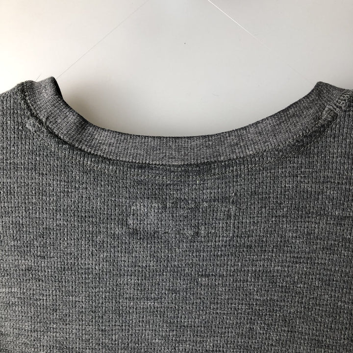 Levi's Regular Fit Henley Neck Thermal Long T-Shirt, Waffle, Men's Size L cotton gray type Vintage Second Hand