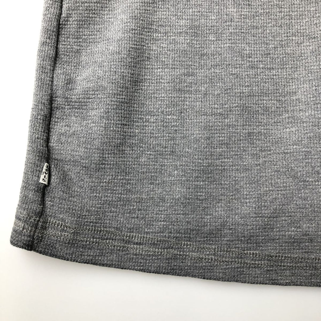 Levi's Regular Fit Henley Neck Thermal Long T-Shirt, Waffle, Men's Size L cotton gray type Vintage Second Hand