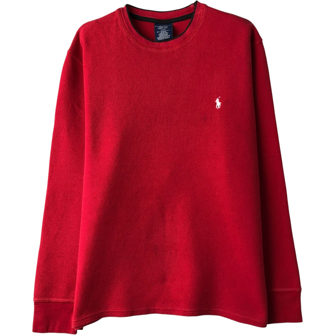 Ralph Lauren POLO RALPH LAUREN SLEEPWEAR Thermal Long T-Shirt, Men's Size Medium cotton red type Vintage Second Hand
