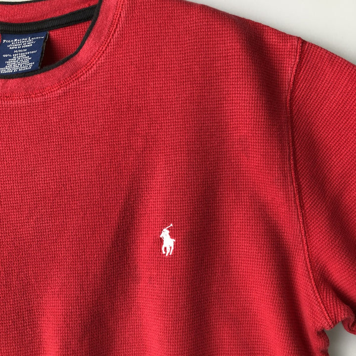 Ralph Lauren POLO RALPH LAUREN SLEEPWEAR Thermal Long T-Shirt, Men's Size Medium cotton red type Vintage Second Hand